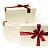 Коробка подарочная прямоугольная  21x17x11см ванильная-красная перламутровая Д10103П.196.2
