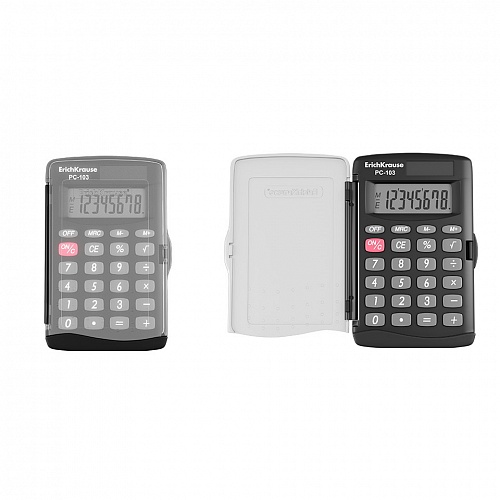 Калькулятор карманный 8 разрядов черный PC-103 Erich Krause, 57520
