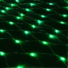 Гирлянда электрическая Сетка 144 лампы 1,6х1,6м Зеленая нить прозрачная 1585749