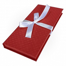Коробка подарочная для денег 17,2х8,3х1,6см ромб красный с бантом Д10303П.032