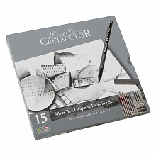 Набор для рисования художественный 15 предметов в металлическом пенале Silver Box CretacoloR, CC400 18