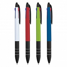 Ручка шариковая автоматическая 3 цвета 0,7мм ассорти корпус Ручка-стилус Феникс 53491