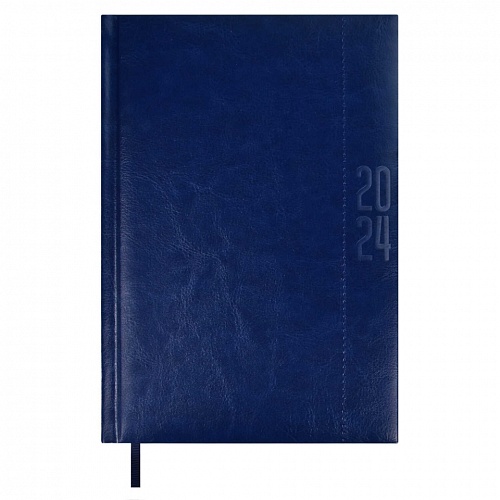 Ежедневник датированный 2024г А5 176л синий кожзам Сариф-эконом Феникс Escalada, 63744