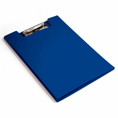 Доска с зажимом -папка А4 пластик синий Бюрократ, PD602blu