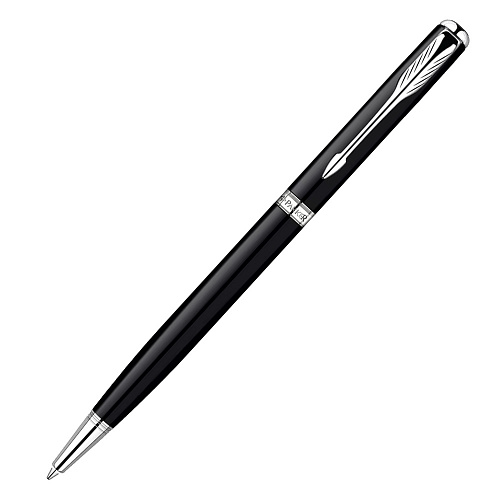 Ручка шариковая поворотный механизм 1мм черный стержень PARKER SONNET Core Slim LaqRed GT M 1931503/K430