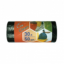 Пакет для мусора  30л рулон 50 штук 8мкм ПНД EcoClean 01640