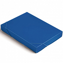 Короб архивный  25мм пластик на резинке синий Бюрократ BA25/05BLUE