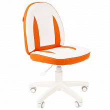 Кресло детское Chairman Kids 122 экокожа белая + оранжевая 7033127
