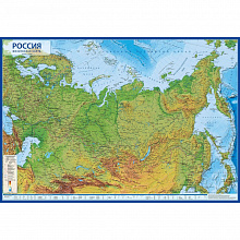 Карта России Физическая интерактивная 116х80см масштаб 1:7,5М Globen КН029