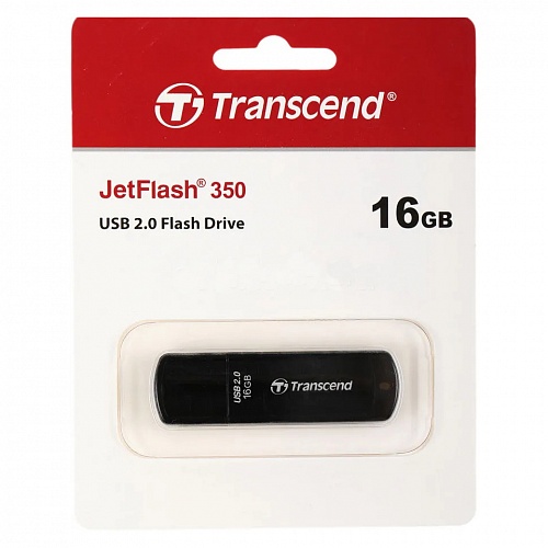 Флеш-диск  16ГБ TRANSCEND JetFlash 350 USB 2.0 черный TS16GJF350