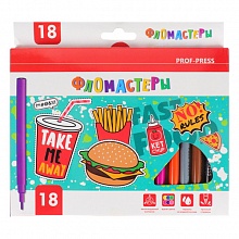 Фломастеры 18 цветов вентилируемый колпачок Fast food Проф-Пресс, ФВ-1449