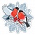Украшение на скотче Снежинка и снегирь Праздник, 9201252