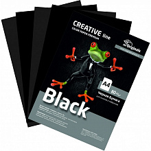 Бумага для офисной техники цветная А4  80г/м2  40л черная Крис Creative line, БЧpr-40
