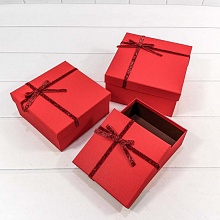 Коробка подарочная квадратная  17х17х8см Блеск красный OMG, 7201430/1