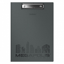 Доска с зажимом -папка А4 пластик серый Megapolis Erich Krause, 50144