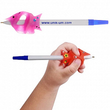 Ручка шариковая для левшей тренажер синий 1мм АС-1728