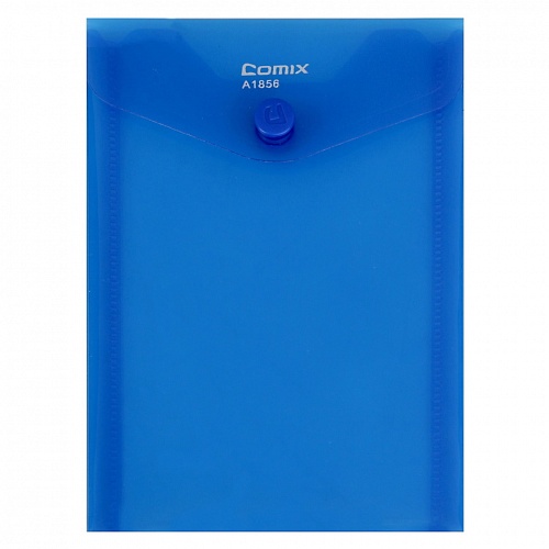 Папка-конверт с кнопкой А6 COMIX BLAZE синий, A1856 BU