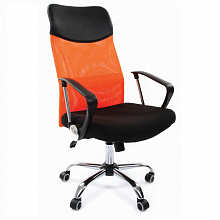 Кресло офисное Chairman 610 тканевое покрытие, спинка оранжевая сетка