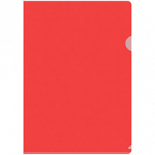 Папка-угол А4 пластик 0,18мм красный прозрачный Бюрократ E310/1RED