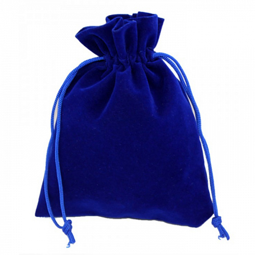Мешок для подарков 10х12см бархатный синий OMG 000811-23