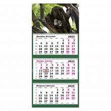 Календарь  2024 год квартальный Природа России. Милые совята Полином, 13с14-256