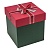 Коробка подарочная куб  17х17х18см Зеленая и Красная OMG 720300-301