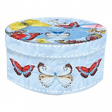 Коробка подарочная круглая 14х14х7см Тропические бабочки Феникс-Презент,76867 