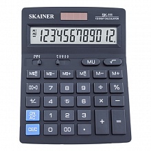 Калькулятор настольный 12 разрядов черный SKAINER SK-111