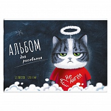 Альбом для рисования А4 12л скоба Аниме кот Феникс, 64687