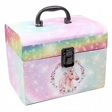 Коробка подарочная чемодан  19х14х14,8см Единорог на радужном фоне OMG, 720772/3
