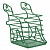 Подставка канцелярская металлическая Зеленый динозавр Феникс, 53963