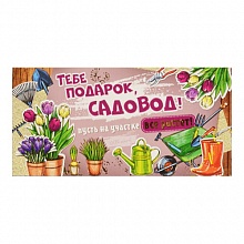 Открытка конверт для денег Тебе подарок, садовод 36.812.00 ИП