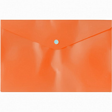 Папка-конверт с кнопкой А5 пластик 0,18мм непрозрачный оранжевый Бюрократ PK804А5NOR