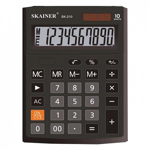 Калькулятор настольный 10 разрядов черный SKAINER SK-210