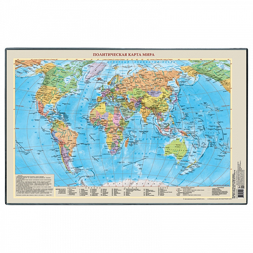 Подкладка настольная детская 38х59см Карта мира ДПС 2129М