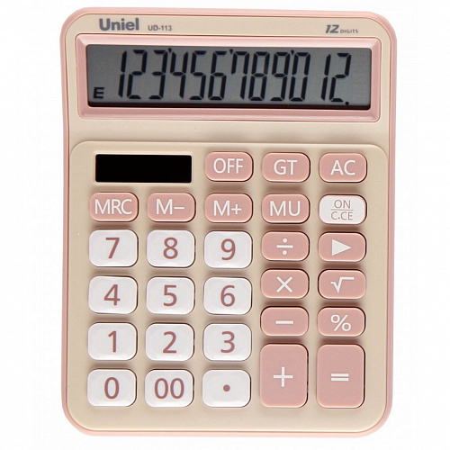 Калькулятор настольный 12 разрядов UNIEL UD-113CR кремовый