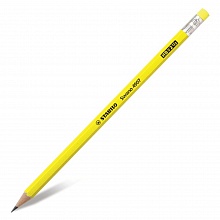 Карандаш чернографитный HB с ластиком шестигранный корпус желтый неон STABILO SWANO 4907/050HB