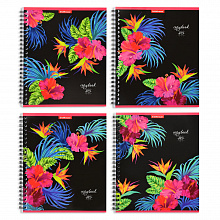 Тетрадь спираль 80л клетка Flowers Erich Krause, 45168