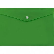 Папка-конверт с кнопкой А5 пластик 0,18мм непрозрачный зеленый Бюрократ PK804А5NGRN