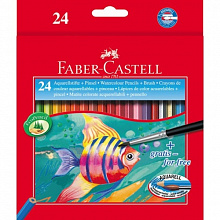 Карандаши акварельные 24 цв. Faber-Castell Colour Pencils с кистью, 114425