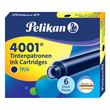 Капсулы для перьевых ручек PELIKAN Blue-Black INK 4001 TP/6 набор 6шт.(цена за шт.) 301185