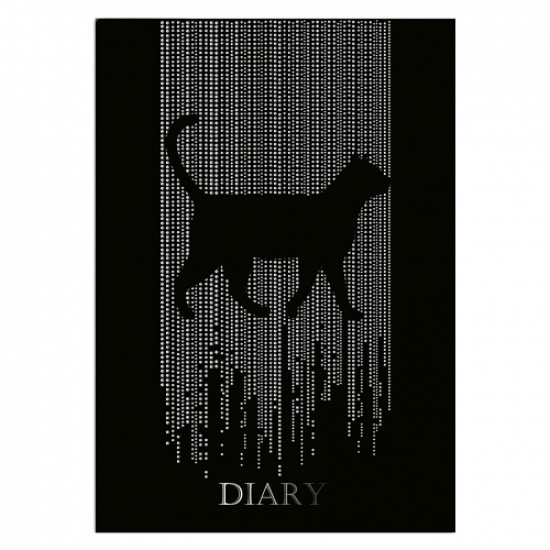 Ежедневник недатированный А5  80л софт-тач вельвет Черная кошка Феникс 61466
