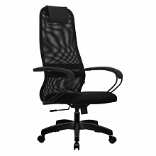 Кресло офисное МЕТТА Metta черное покрытие ткань-сетка, сиденье мягкое, пластик SU-B-8