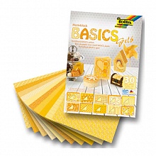 Цветная бумага 24х34см желтый Basic 270гр 30л FOLIA (цена за 1 лист), 46149