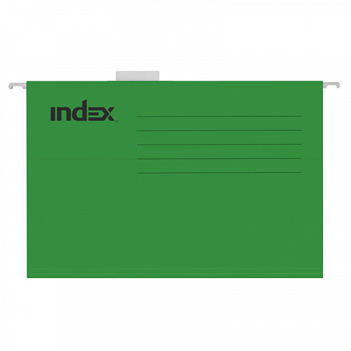 Папка подвесная А4+ INDEX зеленый картон ISF02/FC/GN