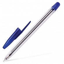 Ручка шариковая 0,7мм синий стержень масляная основа прозрачный корпус СТАММ 111 РС21