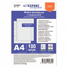 Папка-карман с перфорацией А4  42мкм глянец Expert Complete 100шт (цена за упак.) EC260604 