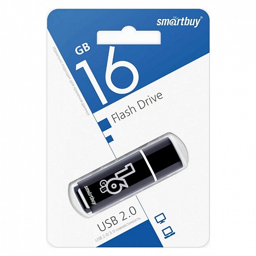 Флеш-диск  16ГБ Smartbuy Glossy Black SB16GBGS-K