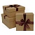 Коробка подарочная квадратная  17х17х7см песочно-бежевая с бантом Д10103К.123.2 
