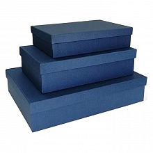 Коробка подарочная прямоугольная  35x26x8см синяя Д10103П.314.1